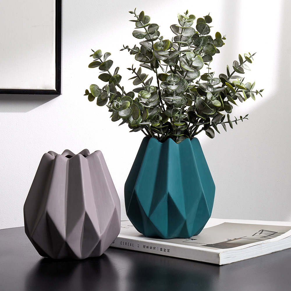 Vaso Vaso in ceramica Nordico moderno creativo tavolo da salotto decorazione interna con disposizione di fiori secchi Vaso Fiori (Color : D