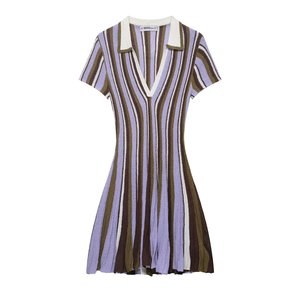 SHENZHU Nouveautés d'été en gros : Polo à manches courtes pour <span class=keywords><strong>femme</strong></span> avec col rayé, Robe 8779141 - Product Image 1
