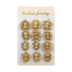 Broche Retro Vintage de Aleación para Mujer, Joyería para Boda, Compromiso o Fiesta, con Baño de Oro, Regalo - Product Image 1