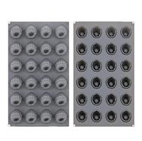 Moule en silicone de qualité alimentaire à 24 cavités pour la décoration de gâteaux français, idéal pour les petites mousses de framboise et la réparation de pièces.