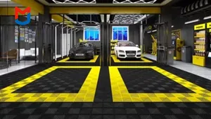 Plastic Non-Slip Interlocking Garage Floor Tiles Drainage Mats For Basement Swimming Car Parking