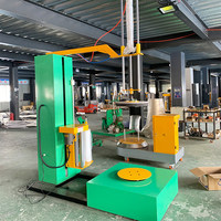 Machine d'emballage semi-automatique pour boîtes en carton, contrôlée par PLC, avec film LLDPE, machine électrique d'emballage de film étirable pour bagages d'aéroport