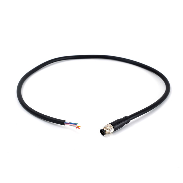 Waterproof M8 A-Code Male Plug 3 4 6 8 Pins Aviation Shielded Cable Length 20CM