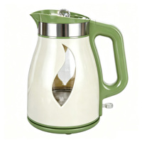Bouilloire électrique en acier inoxydable et verre 1,8 L 1500 W, arrêt automatique à 360°, ébullition rapide, double protection, usage domestique