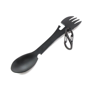 DFU80 Cuchara y Tenedor Multifuncional para Acampar al Aire Libre, Cuchillo, Abridor de Cocina, Vajilla (Negro) - Product Image 6