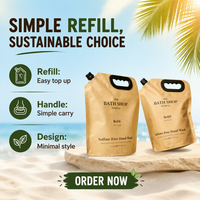 Sachet Doypack refermable en papier kraft brun biodégradable de qualité alimentaire avec bec verseur, 50ml, 250ml, 500ml, pour chewing-gum