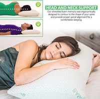 Ensemble d'oreillers rafraîchissants en mousse à mémoire de forme déchiquetée avec housse amovible pour dormeurs sur le dos, le ventre ou sur le côté
