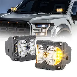 Ovovs peças e acessórios automotivos, cor dupla 40w, atirador lateral, estroboscópico, led, luz de trabalho para jeep, caminhão, suv, atv, motocicleta