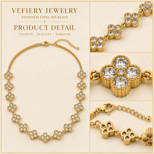 Collier en cristal floral transparent doré pour femme, bijoux de mariage et de cérémonie, fabricant - Product Image 4