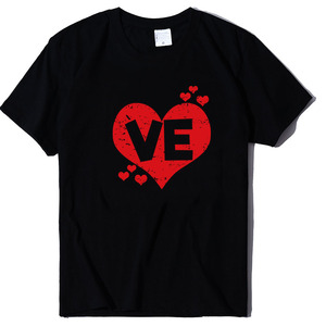 Día de San Valentín personalizado Camiseta de algodón para el amante de la venta al por mayor de alta calidad Casual romántico pareja ropa - Product Image 4