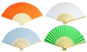 Abanico de Papel Blanco, Arte y Coleccionismo, Hecho a Mano con Bambú, Clásico, Duradero, Talla Única, Abanico Plegable Blanco y Colorido para DIY - Product Image 6