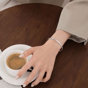 Dylam Dainty Classic Design S925 Silver Open Iced Out Surface Sparkling Women Jewelry Bangles for Anniversary Birthday <b>Gifts</b> - Product Image 5