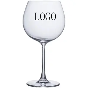 Gelas anggur Logo kustom bebas timah kristal kualitas tinggi gelas anggur Hotel pesta pernikahan penggunaan rumah