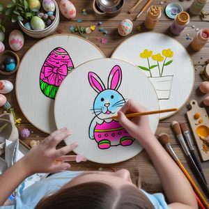 Seau en bois pour artisanat bricolage porte cintre et fête de l'indépendance décor de vacances réutilisable sculpté pour les projets <span class=keywords><strong>Cricut</strong></span> - Product Image 6