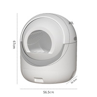 Bac à litière pour chat automatique intelligent à nettoyage automatique en plastique avec grande capacité, design anti-éclaboussures et tiroir pour plusieurs chats