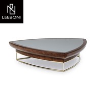 Table basse moderne et légère de luxe personnalisée Table à thé simple en ardoise avec dessus en triangle et en marbre Table basse de taille