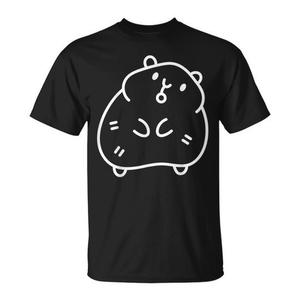 T-shirt minimaliste à motif cochon d'Inde, noir, unisexe, col rond, manches courtes, pour adulte - Product Image 1