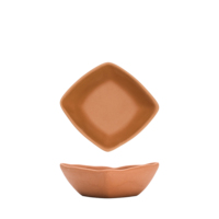 Tazón de terracota de 13x13 cm, 26 cl, forma cuadrada para servir comida