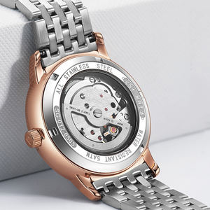 Orologio meccanico automatico da <span class=keywords><strong>uomo</strong></span> con cinturino automatico in acciaio inossidabile di moda e Casual personalizzato - Product Image 5