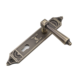 Custom <strong>French</strong> Door Security Exterior Interior Antique Bronze Lever Aluminum Door Handle on Plate Luxury Modern With Privacy <strong>Lock</strong> - Product Image 3
