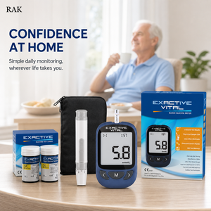 Glucomètre Exactive Vital pour la <span class=keywords><strong>mesure</strong></span> du glucose sanguin en mg/dL ou mmol/L, unité optionnelle, glucomètre portable pour la <span class=keywords><strong>mesure</strong></span> du sucre dans le sang à domicile pour les tests <span class=keywords><strong>de</strong></span> <span class=keywords><strong>diabète</strong></span> - Product Image 1