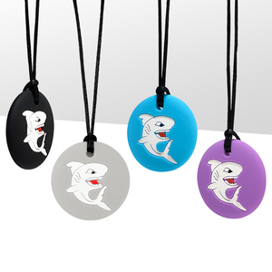 Wholesale Custom shark Silicone Chewable Necklace for Autism Boys or Girls with ADHD or Special Needs Sensory Kids Accessory - Product Image 1