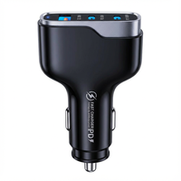 Chargeur de voiture 138W PD 3.0 QC 30W à charge rapide, style technologique, ports Type-C pour téléphone et appareil photo