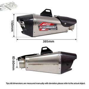 Géométrie 60MM <span class=keywords><strong>Yoshimura</strong></span> AT2 <span class=keywords><strong>Silencieux</strong></span> d'échappement universel en fibre de <span class=keywords><strong>carbone</strong></span> pour moto avec DB Killer pour CBR650R GSXR750 MT09 DUKE1 - Product Image 5