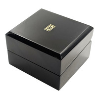 Bijouterie personnalisée, montre piano, boîte de rangement en bois laqué, boîte à monnaie souvenir pour insigne de médaille, boîte en bois de collection très brillante