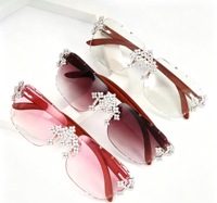 Lunettes de soleil pour femme style Hip Hop, en argent sterling, serties de moissanite VVS, motif croix chromée, effet glacé