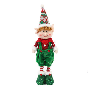 Nouvelles décorations de Noël créatives : Pendentif poupée elfe rouge et verte télescopique pour sapin de Noël - Product Image 6