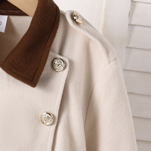 <span class=keywords><strong>Manteau</strong></span> en laine mélangée à manches longues avec ceinture à la taille et boutons latéraux, nouvelle collection automne-hiver pour les grands enfants - Product Image 4