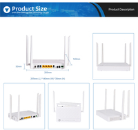 Catv 2 Tel WiFi RJ11 VoIP 4GE 5G FTTH 4 Puertos Fibra GPON ONU Doble Banda AC 1200 Giga BT-711XR USB 1 Año de Garantía