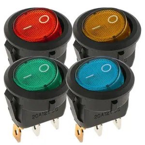 12V Rocker Switch LED Lighted Illuminated Round