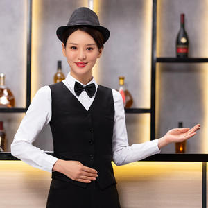 ナイトクラブとバーのスタッフのための純粋なカラー<span class=keywords><strong>KTV</strong></span>ベスト長袖の従業員ユニフォームレセプションのためのホテルのための広告 - Product Image 5