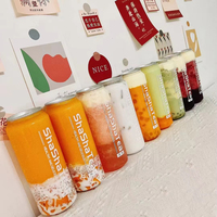 Boîtes de boisson en plastique PET transparentes de 250 ml, 330 ml, 350 ml, 500 ml, 650 ml, 700 ml, 900 ml avec bouchon en aluminium pour soda, jus, bière, champagne