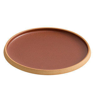 Plato Plano Rústico de Cerámica Color Terracota Marrón, Plato de Barro Rojo, Vajilla de Cerámica Estilo Chino, Plato para Servir la Cena - Product Image 1