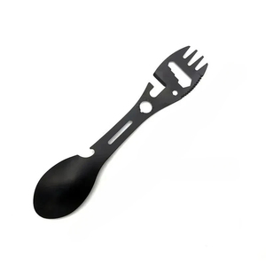 Açık çok fonksiyonlu paslanmaz çelik çatal bıçak kaşık konserve açacağı anahtarı EDC kiti 5 in 1 hayatta kalma aracı kamp dişli - Product Image 6