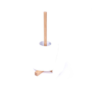 Bamboo <b>kitchen</b> <b>paper</b> towel holder, long solid bamboo roll <b>paper</b> holder, European style household <b>paper</b> roll hanger, <b>paper</b> towel - Product Image 3