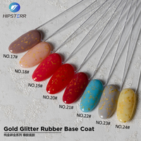 Fournitures professionnelles pour salons : Base coat en caoutchouc à paillettes dorées, couleurs de vernis à ongles gel UV LED, Base coat en caoutchouc à paillettes dorées OEM