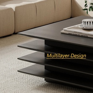 Materiale resistente PB robusto e resistente nero classico forma quadrata bordi e angoli lisci per soggiorno - Product Image 3