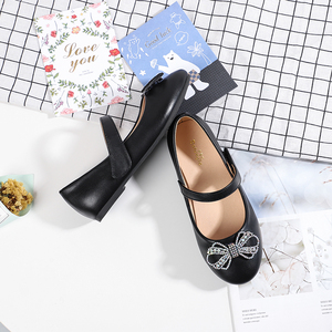 Sapato infantil de verão, sapato de princesa, laço, sapato único para meninas, estudantes, sandália preta - Product Image 4