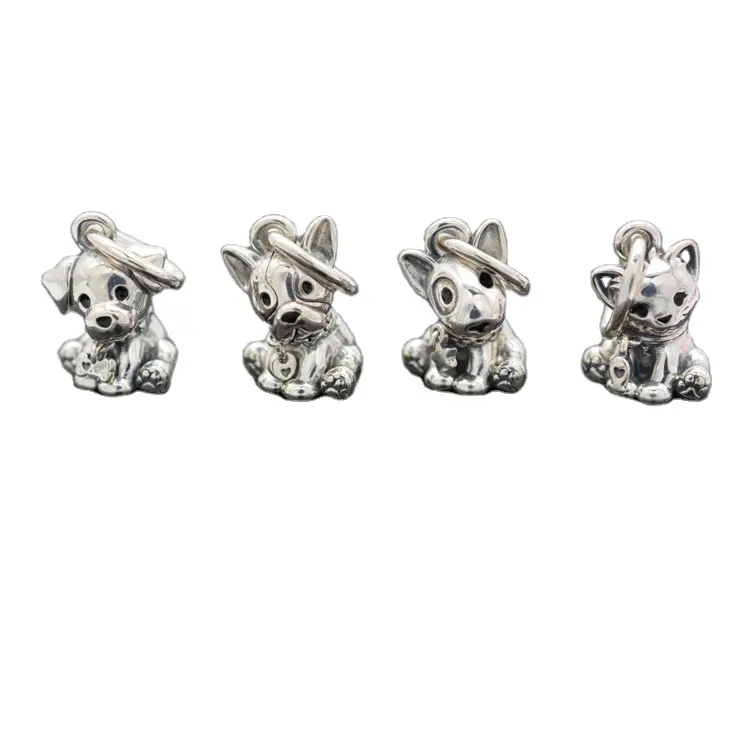 New Hot Selling products Lovely Lucky 925 Sterling silver cat and dog animal charm