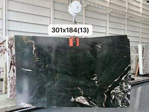 Table à manger en quartz vert <span class=keywords><strong>Versace</strong></span>, marbre vert, pierre naturelle du Brésil pour salon et salle à manger - Product Image 5