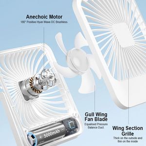 Venta al por mayor plegable al aire libre recargable mini ventilador soporte de mano Oficina ventiladores eléctricos USB portátil refrigeración ventiladores de mesa ajustables - Product Image 6