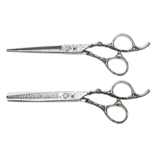 6inch Damascus hair cutting scissors Stainless steel thinning scissors Professional salon shears Hairdressing scissors kit