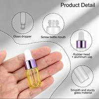 Tubo de Muestra de Vidrio Vacío de 2ml, 3ml, 5ml con Tapón de Silicona para Suero Cosmético, Gotas para Ojos, Aceite Esencial, Perfume