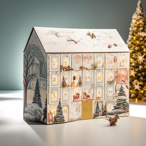 Hộp quà Giáng sinh hình nhà, lịch chờ Giáng sinh kiểu cổ điển, đồ chơi cổ điển, hộp quà bất ngờ, kích thước lớn - Product Image 2