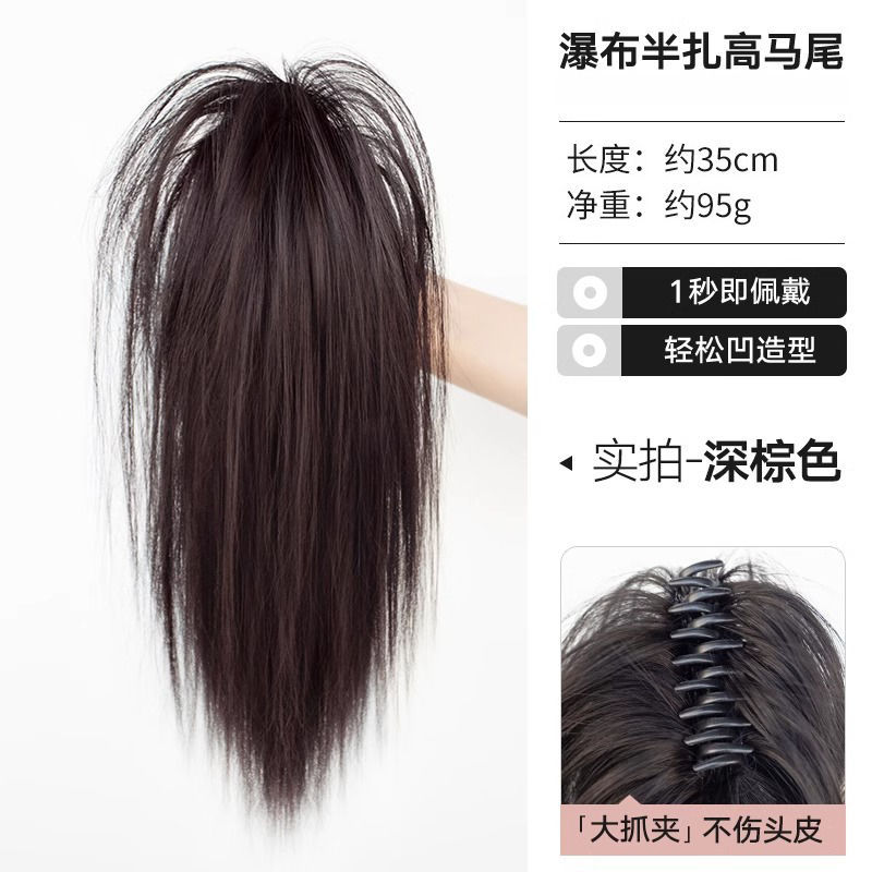 ผมหางม้าตรง [สีน้ำตาลเข้ม]