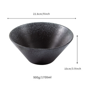 New Style Japanese Ceramic <b>Ramen</b> <b>Bowl</b> Grey Solid Color Conical Design For Hotel Food And Household Use - Product Image 4